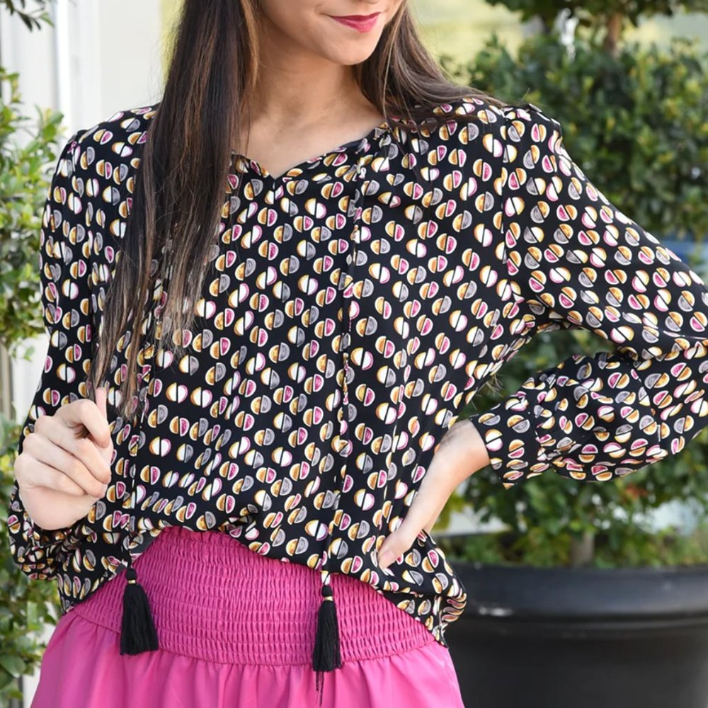 NWT THML Blouse with Tassels